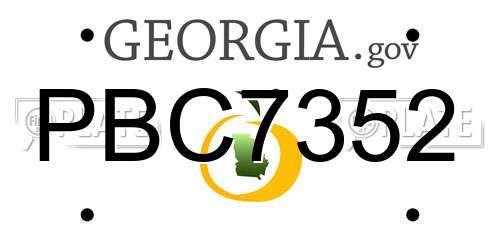 PBC7352 Georgia License Plate