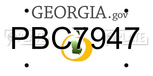 PBC7947 Georgia License Plate