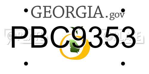 PBC9353 Georgia License Plate