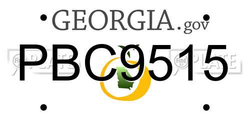 PBC9515 Georgia License Plate