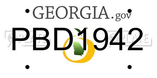 PBD1942 Georgia License Plate