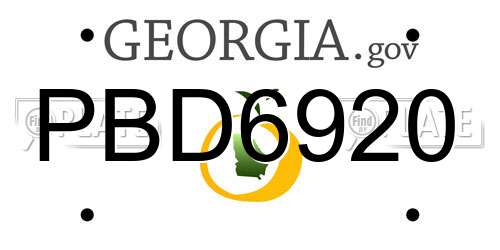 PBD6920 Georgia License Plate