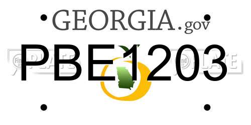 PBE1203 Georgia License Plate
