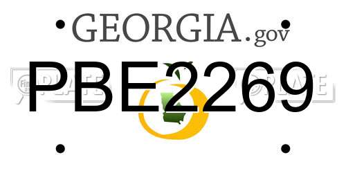 PBE2269 Georgia License Plate