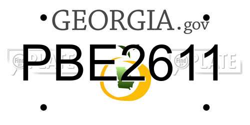 PBE2611 Georgia License Plate