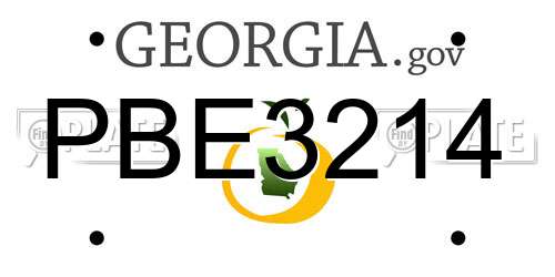 PBE3214 Georgia License Plate