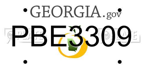 PBE3309 Georgia License Plate
