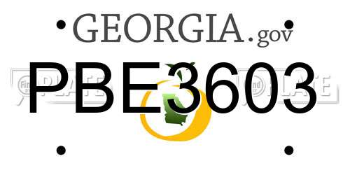PBE3603 Georgia License Plate