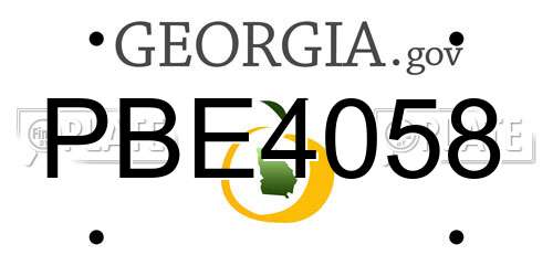 PBE4058 Georgia License Plate