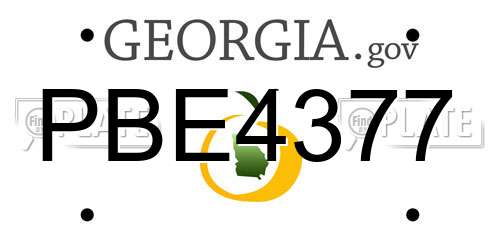 PBE4377 Georgia License Plate