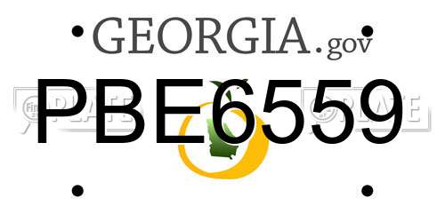 PBE6559 Georgia License Plate