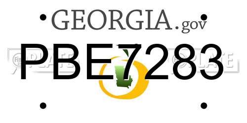 PBE7283 Georgia License Plate