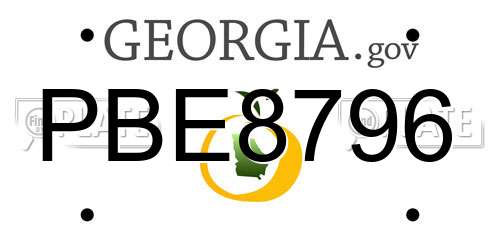 PBE8796 Georgia License Plate
