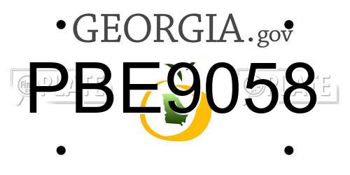 PBE9058 Georgia License Plate