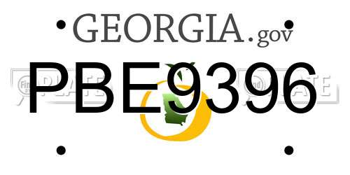 PBE9396 Georgia License Plate
