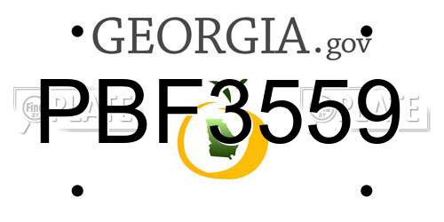 PBF3559 Georgia License Plate