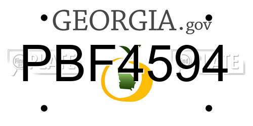 PBF4594 Georgia License Plate