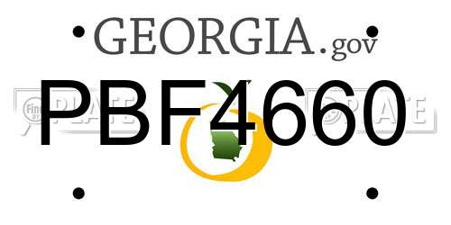 PBF4660 Georgia License Plate