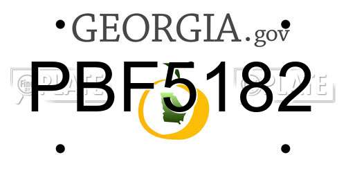 PBF5182 Georgia License Plate
