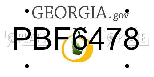 PBF6478 Georgia License Plate
