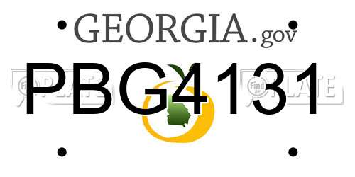 PBG4131 Georgia License Plate