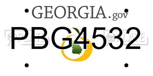 PBG4532 Georgia License Plate