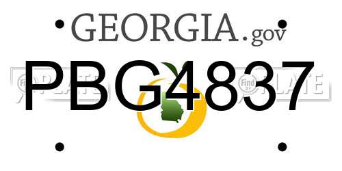 PBG4837 Georgia License Plate