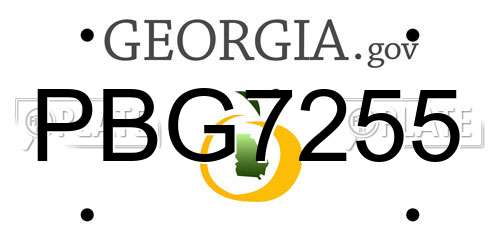 PBG7255 Georgia License Plate