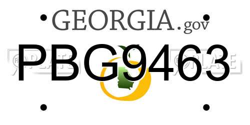 PBG9463 Georgia License Plate