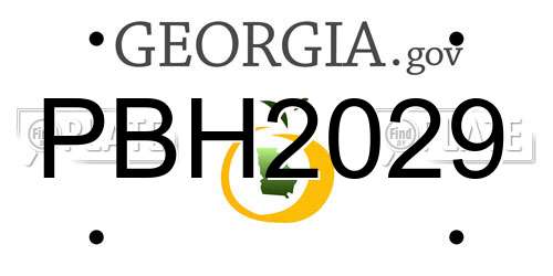 PBH2029 Georgia License Plate