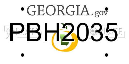PBH2035 Georgia License Plate