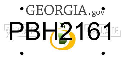 PBH2161 Georgia License Plate