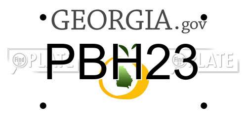 PBH23 Georgia License Plate