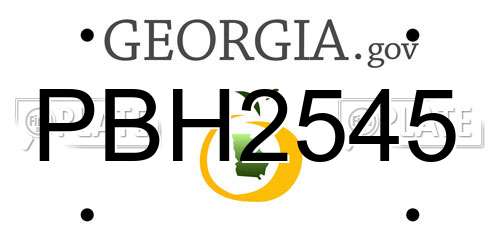 PBH2545 Georgia License Plate