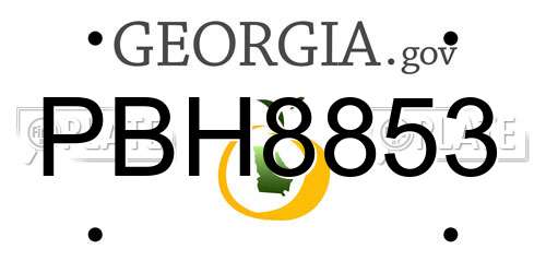 PBH8853 Georgia License Plate