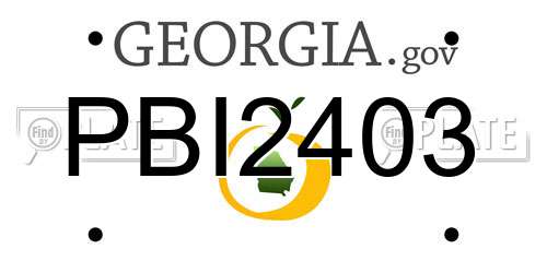 PBI2403 Georgia License Plate