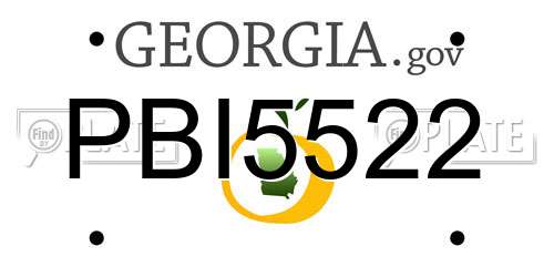 PBI5522 Georgia License Plate