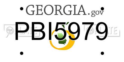 PBI5979 Georgia License Plate