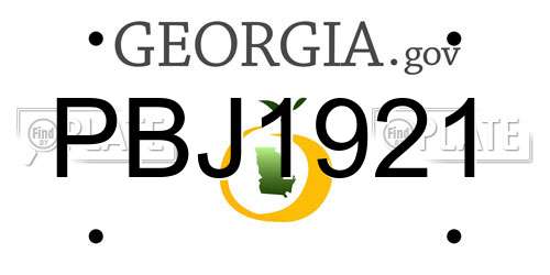 PBJ1921 Georgia License Plate