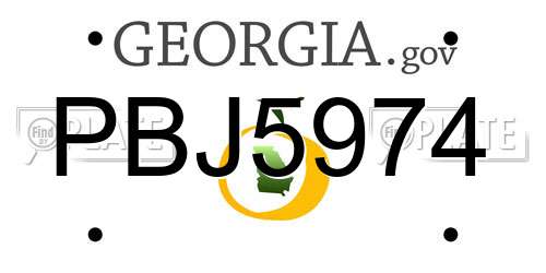 PBJ5974 Georgia License Plate