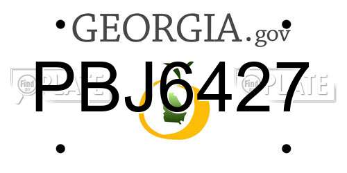 PBJ6427 Georgia License Plate