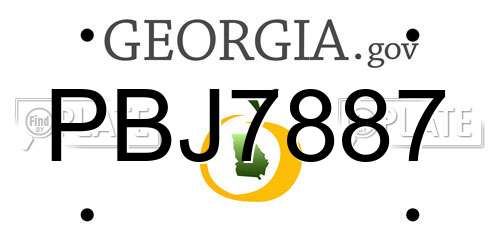 PBJ7887 Georgia License Plate