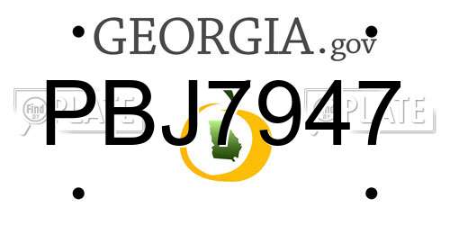 PBJ7947 Georgia License Plate