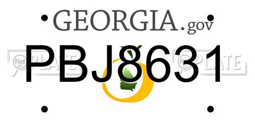 PBJ8631 Georgia License Plate