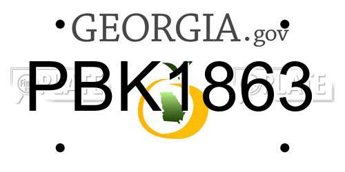 PBK1863 Georgia License Plate