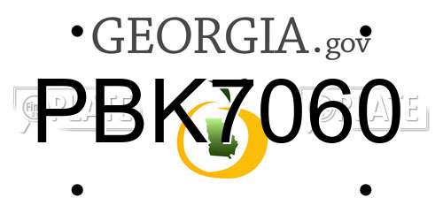PBK7060 Georgia License Plate