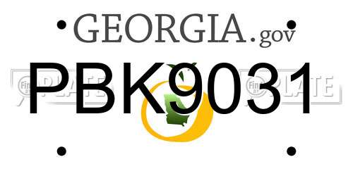 PBK9031 Georgia License Plate