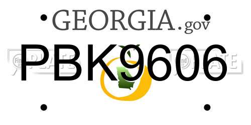 PBK9606 Georgia License Plate