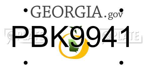 PBK9941 Georgia License Plate