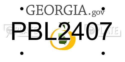 PBL2407 Georgia License Plate